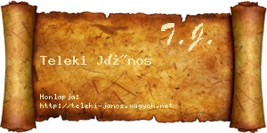 Teleki János névjegykártya