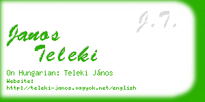 janos teleki business card